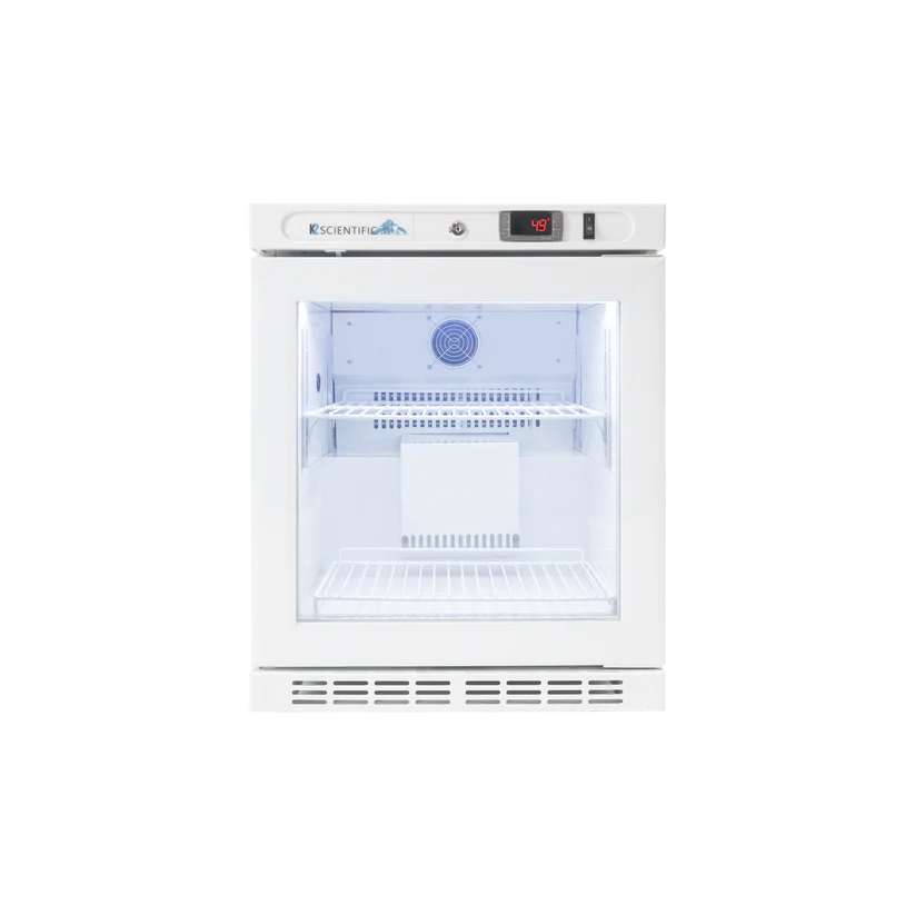 2.5 Cu. Ft. Benchtop, Life Science Performance, Glass Door Refrigerator