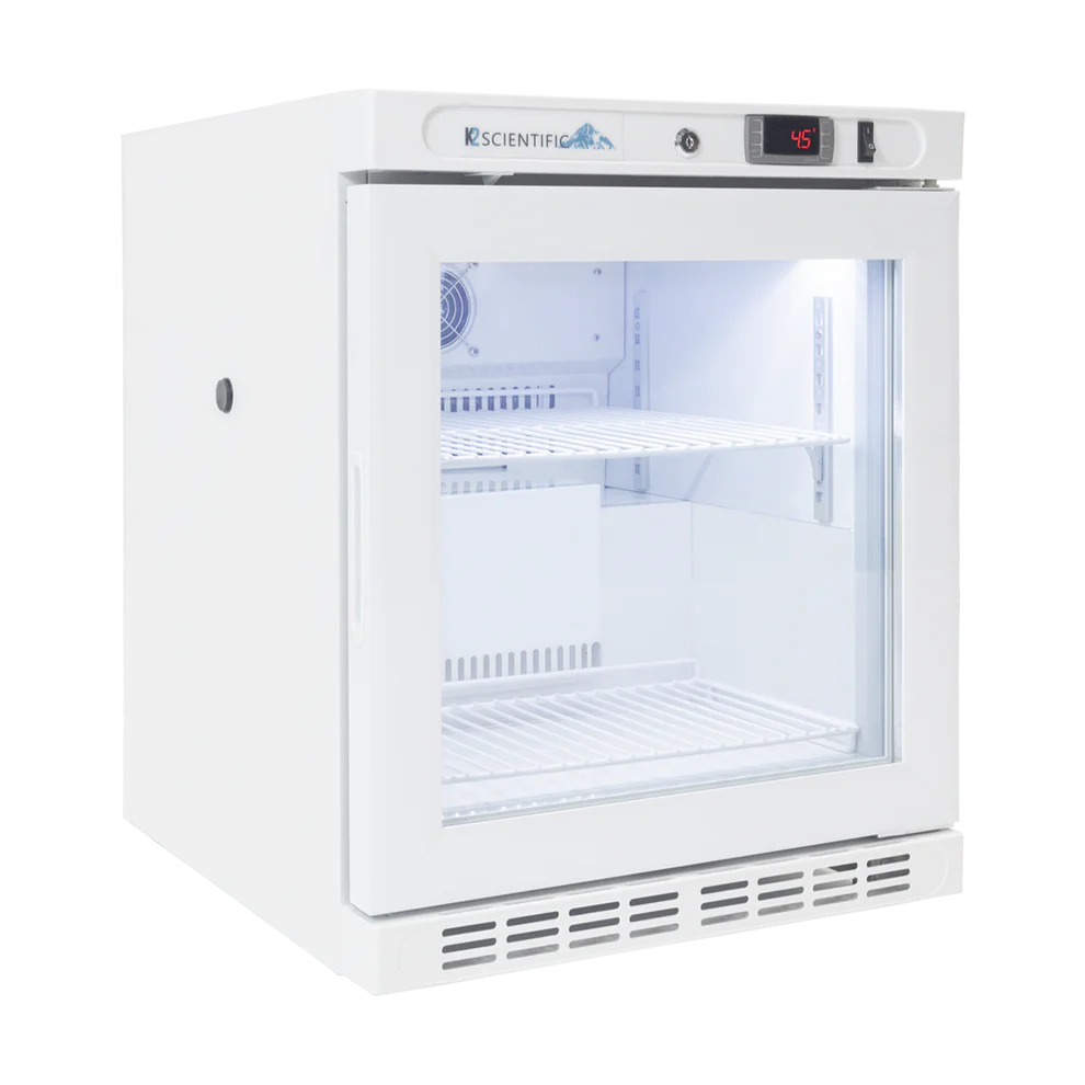 2.5 Cu. Ft. Benchtop, Life Science Performance, Glass Door Refrigerator