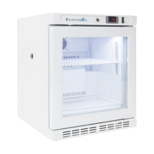 2.5 Cu. Ft. Benchtop, Life Science Performance, Glass Door Refrigerator