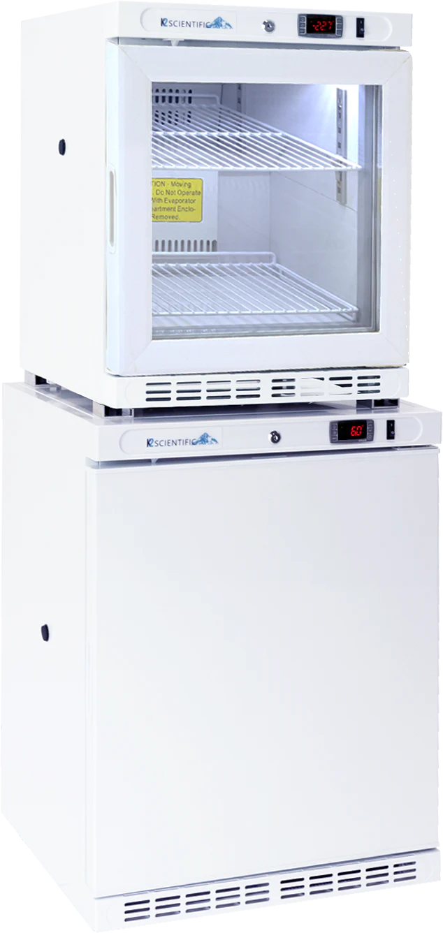 2.5 Cu. Ft. Combination Lab Glass Door Refrigerator & 4 Cu Ft. Solid Door Freezer