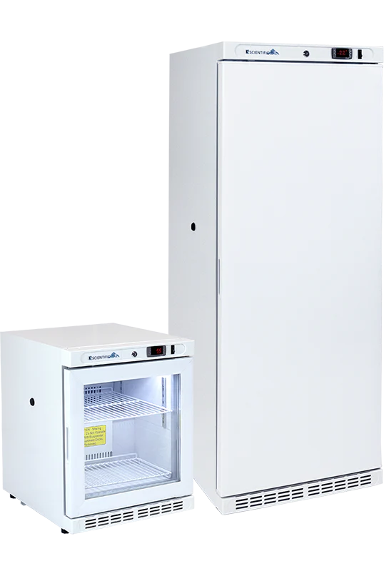 2.5 Cu. Ft. Combination Medical Glass Door Refrigerator & 10 Cu. Ft. Solid Door Freezer