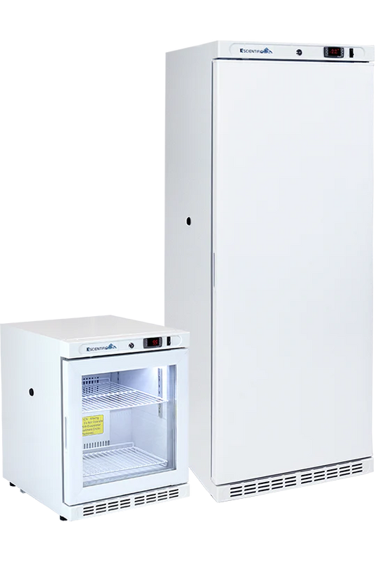 2.5 Cu. Ft. Combination Medical Glass Door Refrigerator & 10 Cu. Ft. Solid Door Freezer